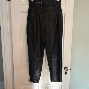 Zara Belted Faux Leather Pants
